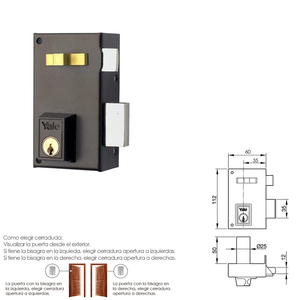 Yale Schloss 56-a/hpr/60/ Rechts - Product Image 2