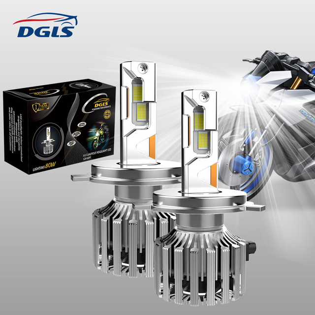 DGLS X43 H4 LED Headlight for Motorcycle Scooter ATV 160W 16000LM AC/DC 12V Hi/Lo Beam Motorbike Lamp