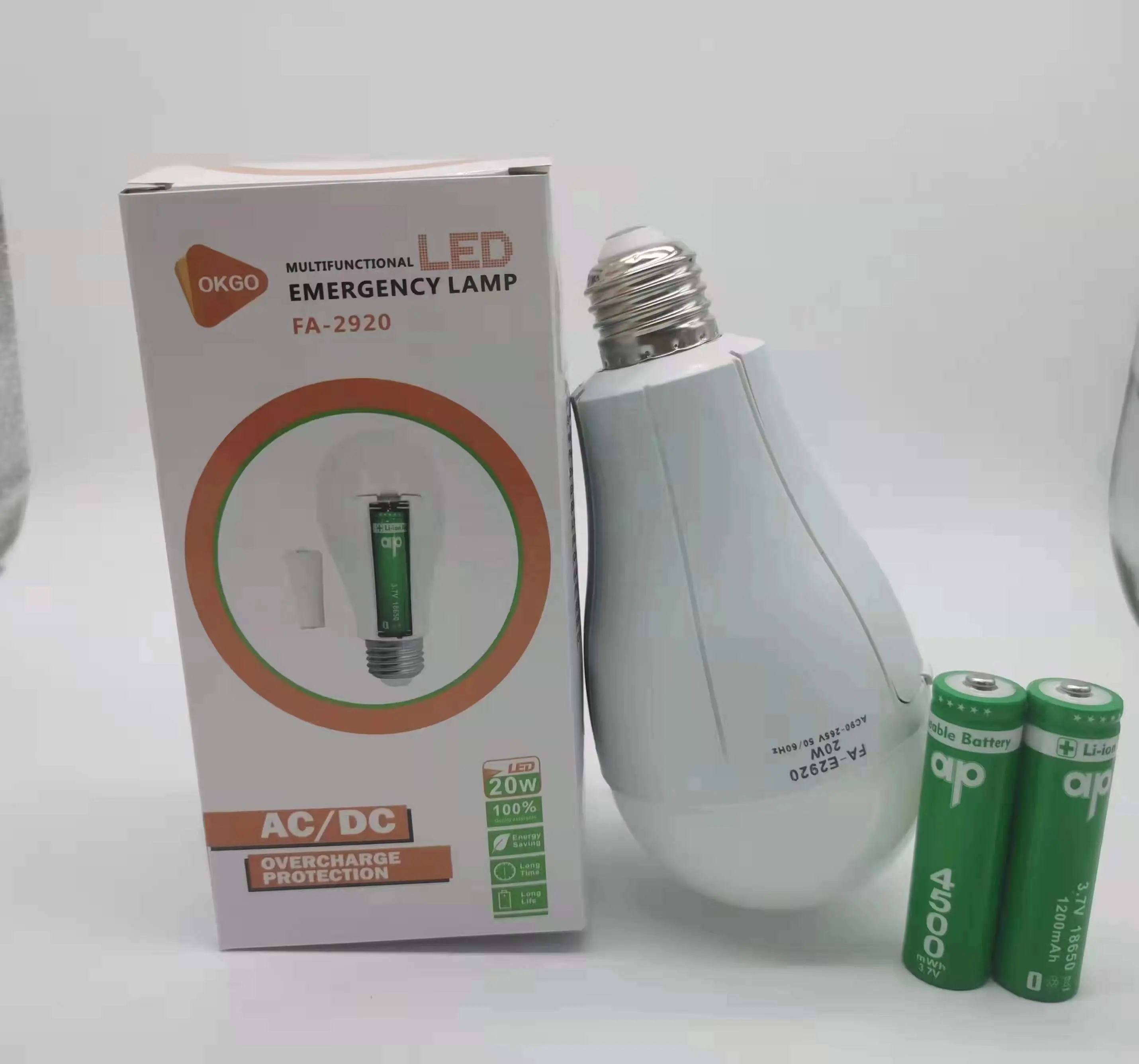 Carregamento Bateria Recarregável Lâmpada LED De Emergência Lâmpadas recarregáveis Para Falha De Energia