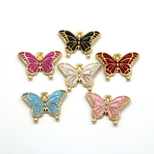 Breloques papillon colorées en alliage de zinc, pendentifs pour bijoux DIY, boucles d'oreilles, colliers, porte-clés de téléphone, accessoires de mode unisexes - Product Image 2
