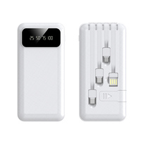 Produit de vente à chaud OEM LOGO Power Bank 10000mAh Capacité réelle Câble intégré Affichage LED Centrale électrique portable