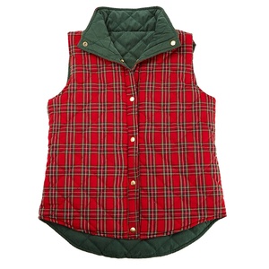 2020 YIWU Factory Plaid Femmes Gilet matelassé réversible surdimensionné en Stock - Product Image 5