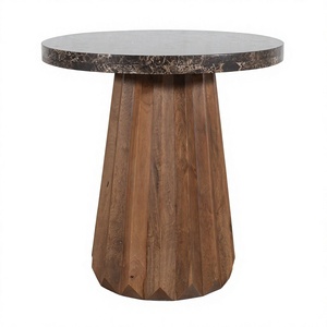 Modern Eco-Friendly <b>Marble</b> Top Wood Side <b>Table</b> Handmade Living Room Furniture for Hotel Use - Product Image 1