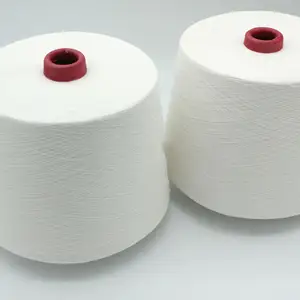 Factory Custom Comfortable Soft Hand White Color Weaving Combed Yarn 55% linen and 45% polyester Yarn