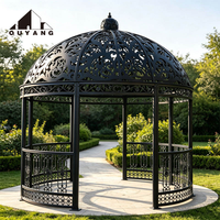 Pavillon en fer forgé de style européen classique élégant, dôme en métal pour mariage privé, décoration de jardin extérieur