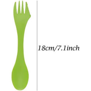 2 в 1 Титановая Ложка, пластиковая ложка, вилка, комбо для кемпинга, пикника - Product Image 5