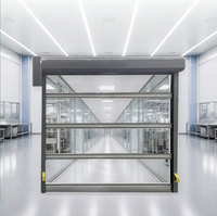 Porte rapide automatique à induction radar avec cellule photoélectrique, en PVC transparent, sur mesure pour usine
