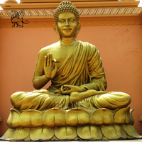 BLVE décoration extérieure Temple Figure religieuse grande Sculpture de bouddha assis en Bronze Statue de bouddha géante en or