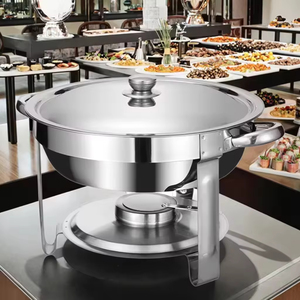 Scaldavivande in vetro da 4,5 litri, argento, con scomparti interni, per catering, matrimoni, buffet, attrezzatura per mantenere caldi gli alimenti - Product Image 6