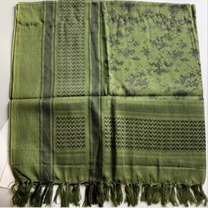 Écharpe carrée arabe en coton intégral, couleur désert et vert, douce et confortable - Product Image 6