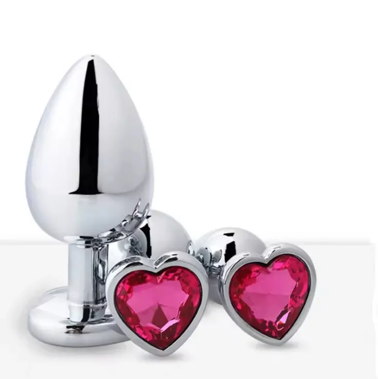 LOVE Newly design Anal Plug. Stainless Metal with heart sharp acrylic base seat. Perfect Lenght Ratio Shiny Metal