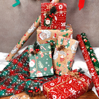 Juego de papel de regalo multipatrón con temática navideña, 50*70cm, personalizable, papel de regalo decorativo para festivales