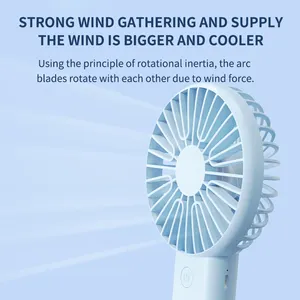 Portable Mini USB Air Cooler Fan 3-Speed Settings Plastic Pedestal Installation Battery Power Source For Household Outdoor Use