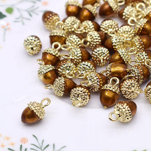 9x 15mm合金チャームドングリ3Dドングリチャーム3Dパインナッツドングリペンダントチャームジュエリー作りDIY - Product Image 3