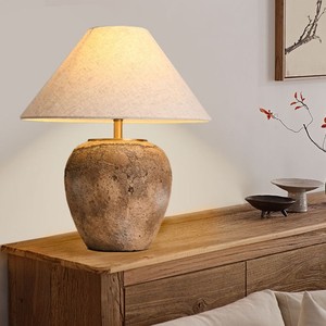 Dome Bảng Đèn gốm handmade nghệ thuật đất sét nồi vải Chụp đèn bảng đèn phòng ngủ khách sạn cạnh giường ngủ E27 Đèn bàn - Product Image 3