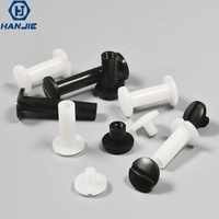 Vis Chicago à tête plate en nylon noir/blanc de 5,6 mm, filetage grossier, métrique/pouce, pour reliure de livres, mâle/femelle