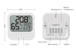 Plus récent Design Maison Décoration Affichage De La Température et De L'humidité Intérieures Numérique LCD Piles <span class=keywords><strong>Reveil</strong></span> - Product Image 5