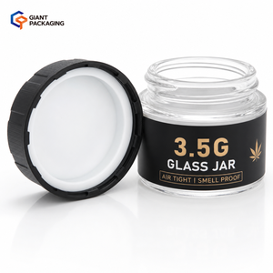 Venta al por Mayor de Frascos de Vidrio de 3.5g <span class=keywords><strong>1</strong></span>/8oz Resistentes a Niños con Tapa de Rosca Negra Mate, Envase a Prueba de Olores y Rayos UV para Flores - Product Image 4