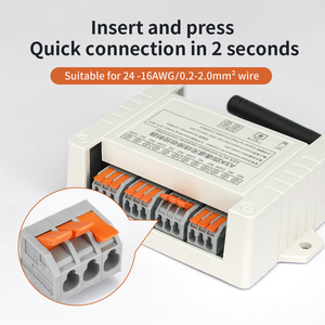 Interrupteur sans fil 4 canaux AC100-240V en plastique avec télécommande 433MHz, récepteur à connexion rapide, portée 100m pour moteur, pompe, barrière, portail, ascenseur - Product Image 4