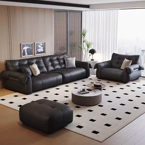 Divano Elettrico JINS 2025 in Pelle Pieno Fiore, Design Minimalista Italiano a Nuvola, Ispirato allo Spazio, Multifunzionale per Soggiorno - Product Image 4