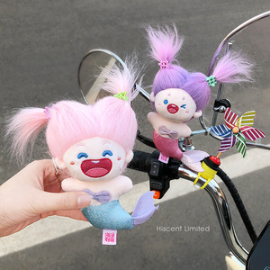 Poupée décorative en peluche sirène de dessin animé pour véhicule électrique, décoration intérieure de <span class=keywords><strong>moto</strong></span>/voiture alimentée par batterie - Product Image 5