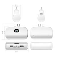 Mini Banco de Energía Portátil de 5000mAh con Carga Rápida Bidireccional de Emergencia, Pantalla LED y Función de Soporte para Uso en Exteriores