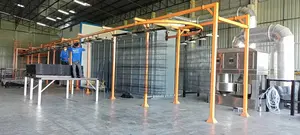 Automatic PVC Dip Powder Coating Line Powder Dip Coating Painting System For Fence With Fluidized Bed