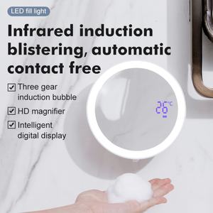 Dispensador de Jabón Automático de Lujo con Espejo LED Táctil USB, Dispensador de Espuma Eléctrico de Pared para Exteriores y Hoteles, 285 ml - Product Image 4