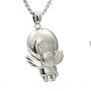 Cartoon <b>Doll</b> Pendant Necklace Stainless Steel Unisex Fashion Gift Jewelry - Product Image 1