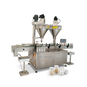 Máquina de llenado de polvo automática vertical de doble cabezal con tornillo sin fin SUS304 para leche de soja en botella, precio de fábrica - Product Image 1
