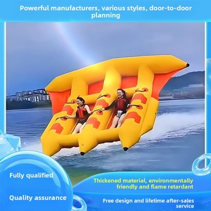 Bote Inflable de PVC <span class=keywords><strong>con</strong></span> Forma de Banana y <span class=keywords><strong>Tres</strong></span> Filas de Peces Voladores, Capacidad para 5 Personas, Juguete Acuático para Actividades de Natación - Product Image 5