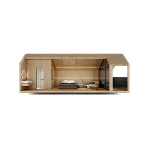 Kit de maison de villa modulaire de luxe A6-1 bon marché de style moderne maison préfabriquée petit hôtel en bois villa pour vacances chez l'habitant