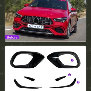 Kit aérodynamique pour Mercedes-Benz CLA-Class W118, comprenant un becquet avant, un cadre de feux antibrouillard et une lame d'air, en matériau PP, installation par colle ou vis. - Product Image 3