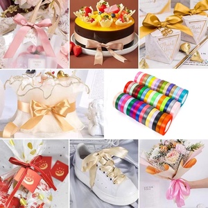 Pita Grosgrain 5cm Warna Solid Tersedia, untuk Kemasan Kotak Kado Kue Bunga, Perlengkapan DIY - Product Image 4