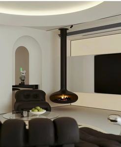 Fabricante Estufa de chimeneas de leña para interiores personalizada <span class=keywords><strong>Chimenea</strong></span> colgante decorativa montada en el techo Calefacción Fuego real - Product Image 4