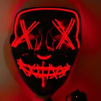 Mascarilla LED de neón para Halloween, máscara con 3 modos de iluminación y cable El, para hombres y mujeres y niños