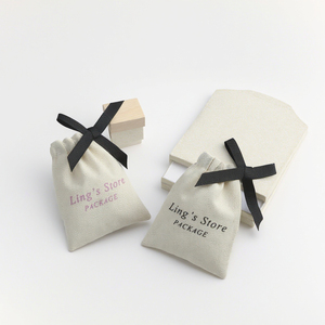 Sac à cordon en toile de coton biologique écologique 8x10 cm, pochette en mousseline pour bijoux, avec logo personnalisé imprimé – Grande Vente - Product Image 1
