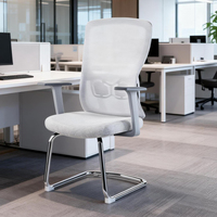 Chaise de bureau moderne en maille avec design ergonomique, accoudoirs fixes, support lombaire pour usage domestique, bureau ou atelier