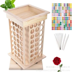 Solid Wood Essential Oil Display Rack 8 Layer Rotating Vertical <b>Desktop</b> Storage <b>Shelf</b> for Coconut Pine Oils - Product Image 4