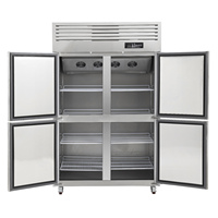 Refrigerador Vertical Profesional de 2 Puertas con Enfriamiento por Aire, Compresor Superior, para Cocina de Hotel