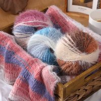Fil de laine mérinos moelleux de 100g, ultra-doux, teint en segments, mélangé, pour tricot à la main, pull, écharpe, chapeau, pince à cheveux, etc.