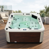 Jacuzzi Exterior Económico para Varias Personas, Bañera de Hidromasaje para Jardín, Patio Trasero, Relajación, Desinfección con Ozono