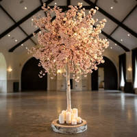 Plantes artificielles d'intérieur pour décoration d'intérieur blanc rose Bonsaï de table Mini arbre à fleurs de cerisier arbre à fleurs de cerisier artificiel