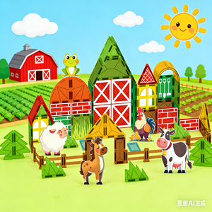 Ensemble de blocs de <span class=keywords><strong>construction</strong></span> magnétiques en plastique 3D pour garçons, filles, enfants, jouets éducatifs pour tout-petits - Product Image 2