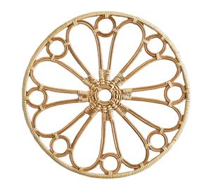Best Seller Flower-Shaped Rattan Placemat Boho Hanging Wall Decoration Wedding Dinner <b>Table</b> Decor - Product Image 1