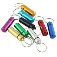 Étui à cigarettes multi-couleurs en alliage d'aluminium avec porte-clés, logo personnalisé, pot de rangement portable pour herbes et tabac