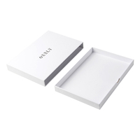 Boîte à t-shirt de luxe blanc, emballage personnalisé avec glissière en papier, coffret d'emballage pour vêtements, vente en gros, pièces