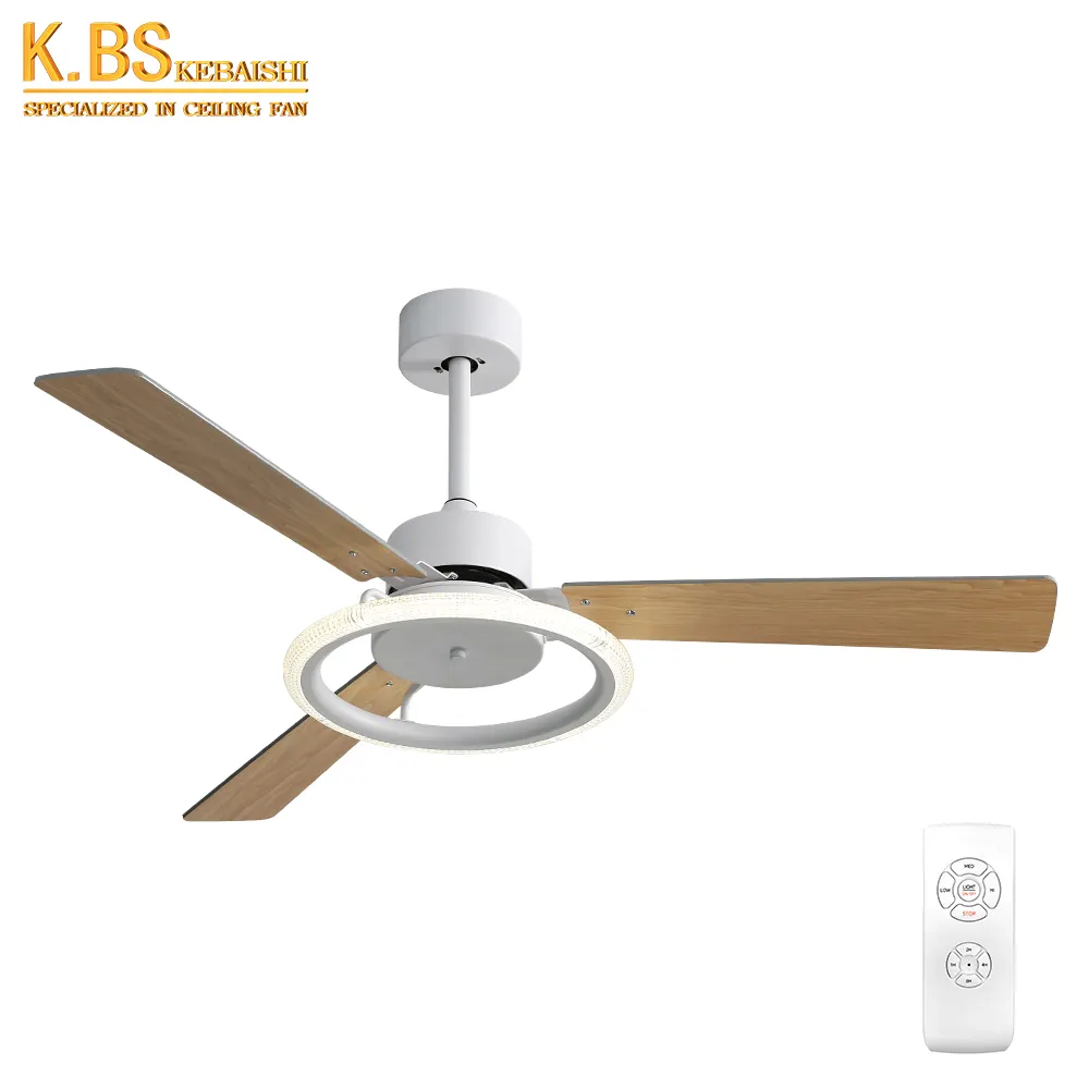 LED ceiling fan 52 inches modern simple household 220V composite panel blade 3 speed remote control ceiling fan