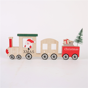 ขายส่งซานตาคลอสรถไฟตกแต่งคริสต์มาสSanta Clausไม้ตกแต่งรถขนาดเล็ก - Product Image 3