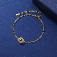 Gelang Kuningan O-Chain Cubic Zircon Eropa Terlaris, Custom I Love You, Foto HD Nano Terukir, Perhiasan Pergelangan Tangan Trendi untuk Wanita